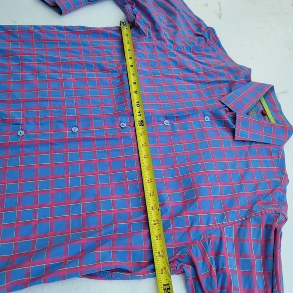 Luchiano Visconti Mens Blue Pink Plaid Long Sleeve Button Shirt Colorful L - Picture 8 of 9
